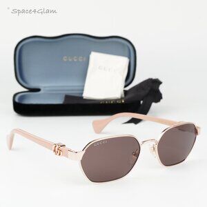 Gucci Women Sunglasses Gold Pink Violet Geometric GG1593S 003 BRAND NEW